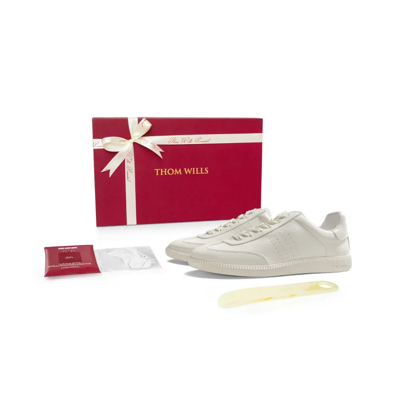 THOM WILLS German Army Trainers Low Top Skateboard Shoes Unisex Ecru-33