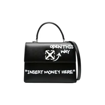OFF WHITE Jitney 2.8 Logo Plaque Tote Bag
