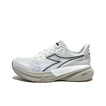 Diadora Anti Slip Wear Resistant Low Top Long Distance Running Shoes Women's White Silver