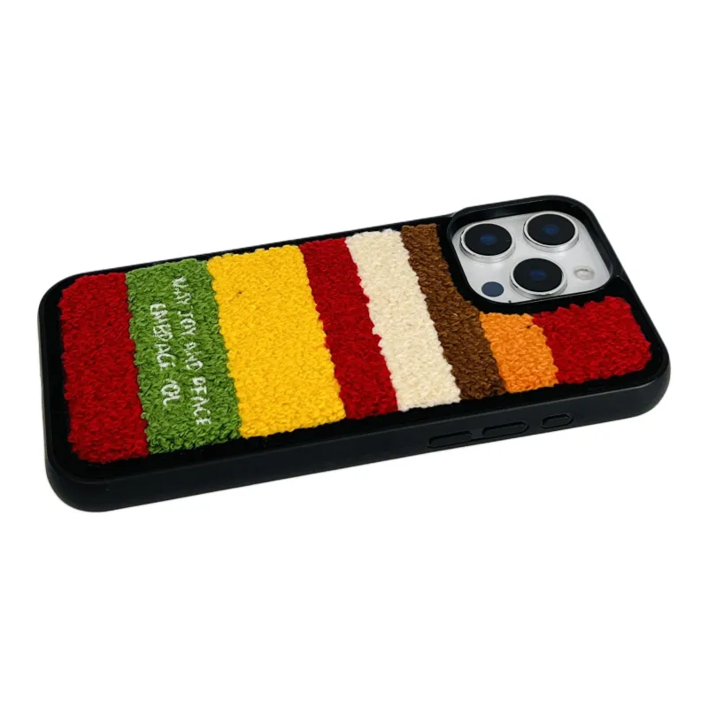 Wei Xin Plush Material Plush Embroidery Multicolor Phone Cases Compatible With IPhone 16/15 Pro Max/Apple 13/14 Pro/Max-7