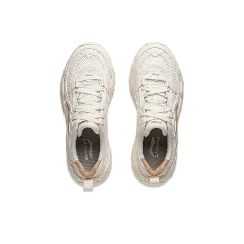 LiNing Brown Sugar Slip Resistant, Abrasion Resistant, Breathable Low Top Casual Shoes Women's White-3