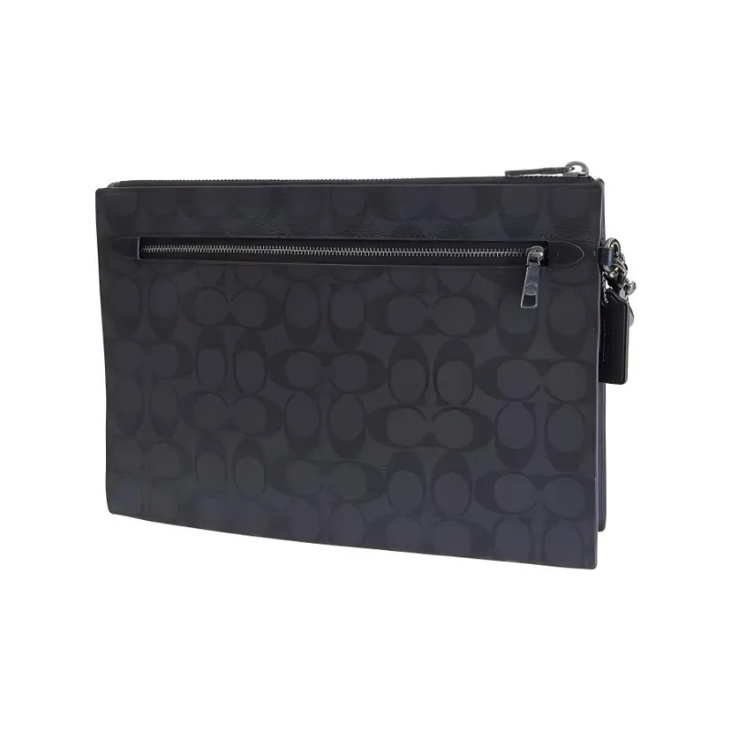 COACH Pouch Canvas Computer Briefcase Tubas Men's Black-2