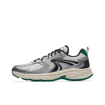 Anta Good Things Happen Cushioned Slip Resistant Abrasion Resistant Low Top Casual Running Shoes Men's Silver Black