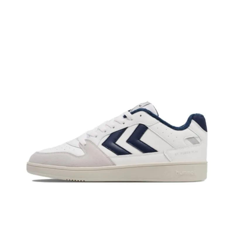 Hummel Anti Slip Wear Resistant Low Top Skateboard Shoes Men's White Blue-0