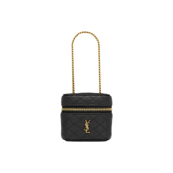 SAINT LAURENT GABY Lambskin Makeup Bag Micro Women's Black