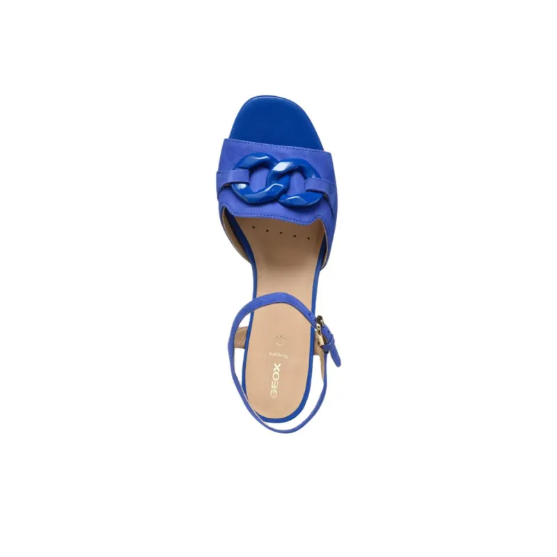 GEOX New Eraklia One Strap Sandals 5.5cm Women's Blue-4