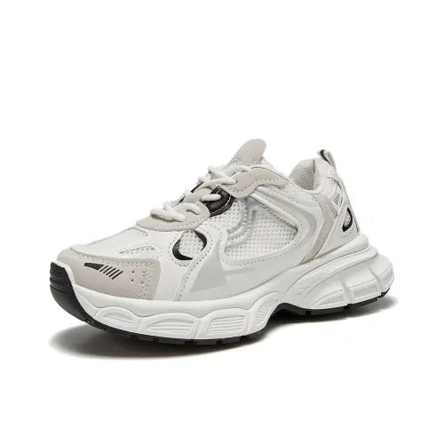 Little Red Man Low Top Chunky Sneakers Women's White