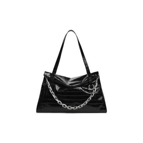 CHARLES&KEITH PU Shoulder Bag Large Size Women's Noir Black