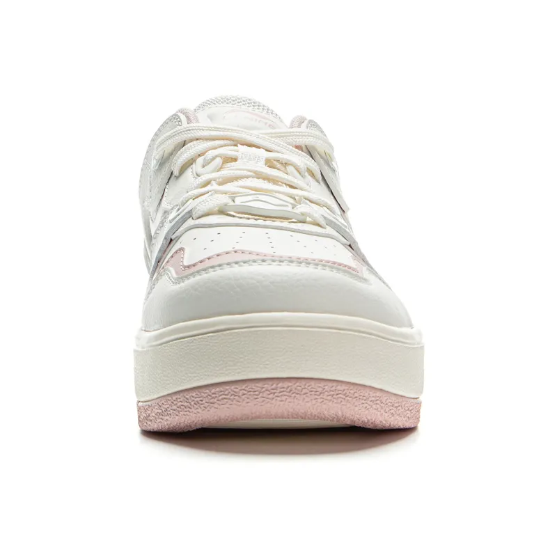 LiNing Cheese Anti-Slip And Wear-Resistant Lightweight Low-Top Skateboard Shoes Women's Mist White-4