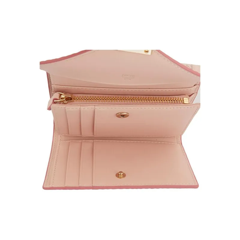 MCM Patricia Visetos Artificial Leather Wallet Small Size Women's Pink-5