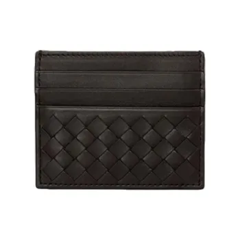 Bottega Veneta Intrecciato Leather Card Holder Men's Brown