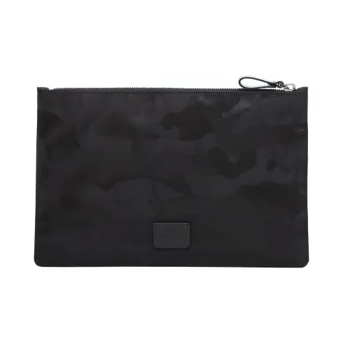 Valentino Nylon Fabric Coin Purse Clutch Regular Unisex Black