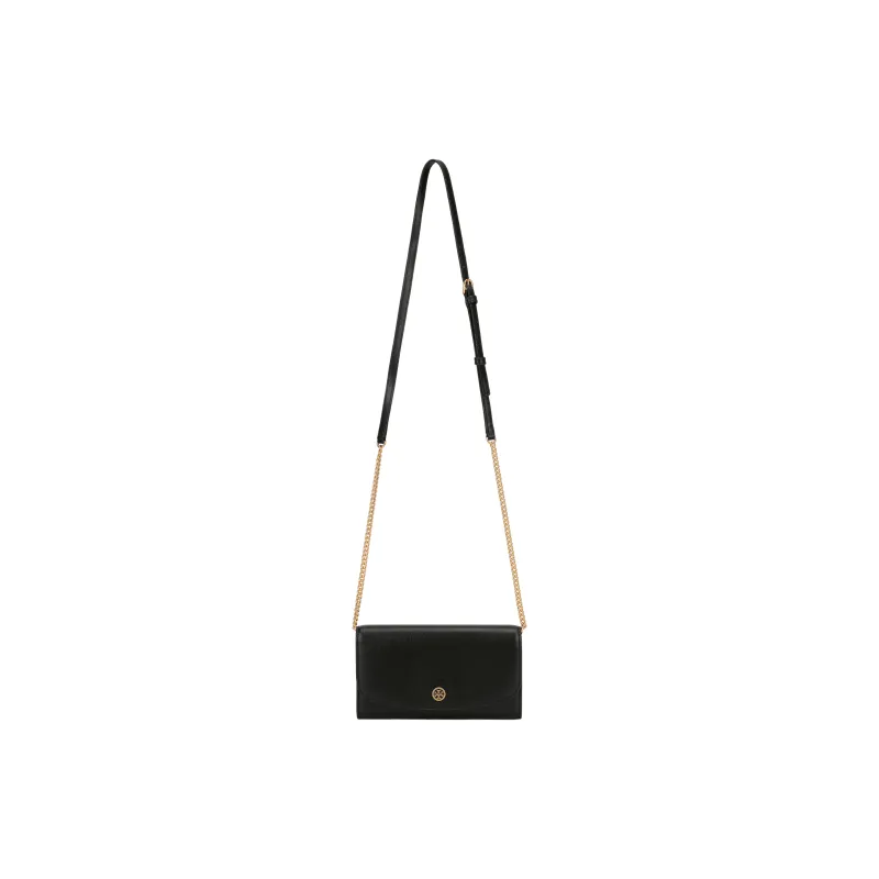 TORY BURCH Robinson Leather Shoulder Bag, Crossbody Bag Regular Women's Black-0