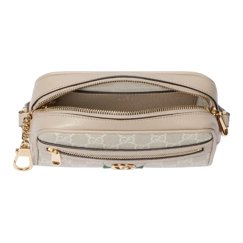 GUCCI GG Supreme Canvas Shoulder Bag Mini Women's Beige & White-4