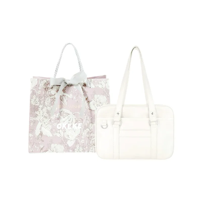 OKEKE Pu Shoulder Bag Regular Unisex Black/Pearl White/White/Coffee-4