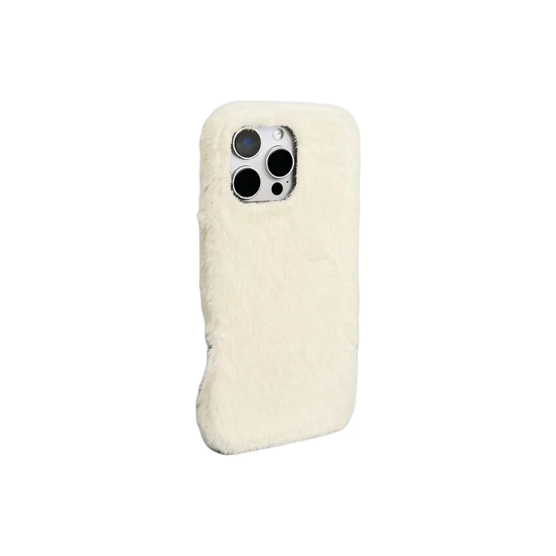 Wei Xin Plush Material Solid Color Plush Lanyard Phone Cases Compatible With IPhone 16/15 Pro Max/Apple 13/14 Pro/Max-3