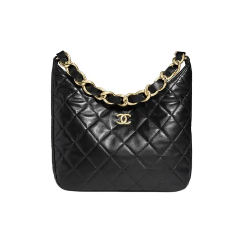 CHANEL 22SS Sheepskin Tote Bag Shopping Bag Hobo Bag Leather Bag Shoulder Bag Large Size Women's Black