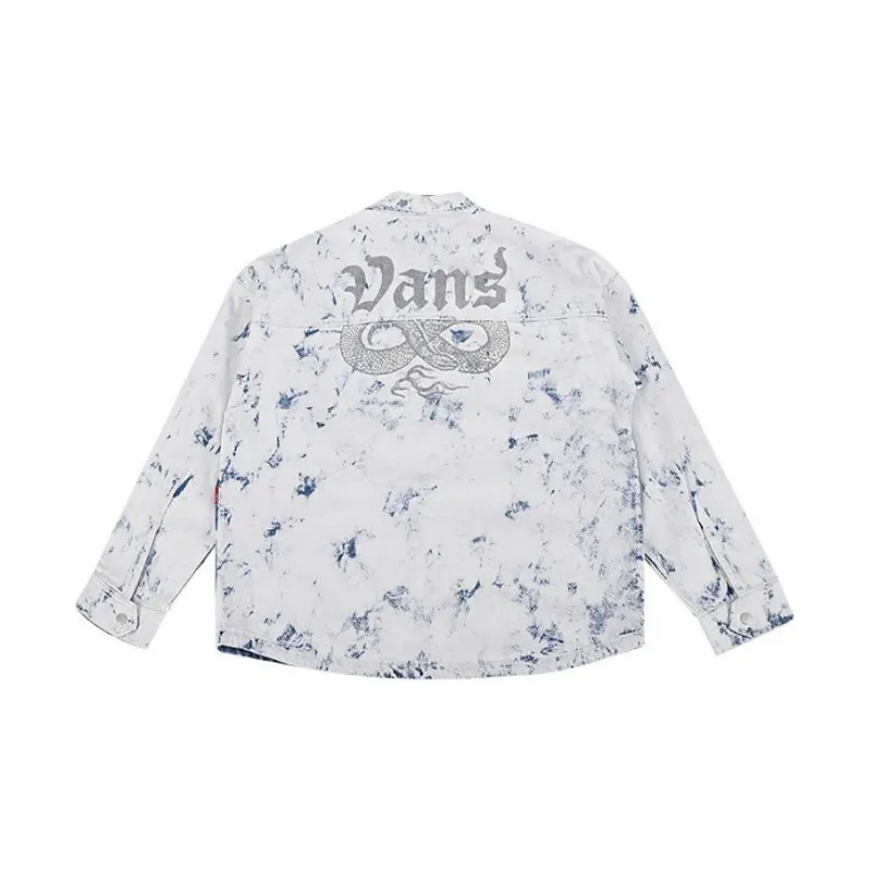 Vans Jackets Men Blue With White Lettering-1