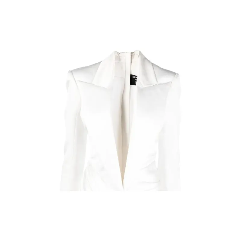 BALMAIN SS22 Long Sleeved Dress Women's White-2
