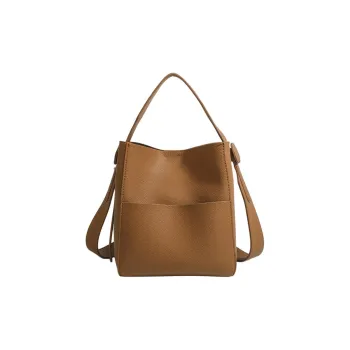 Carksky PU Bucket Bags Shoulder Bag Crossbody Bag Handbag Women's Gray/Brown/Black