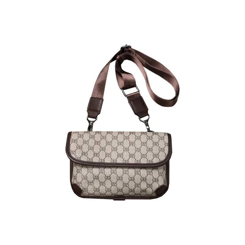 KONADCT PU Shoulder Bag, Crossbody Bag Regular Unisex Khaki/Checkered Black/Monogram/Gray/Woven Black-34