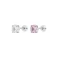 Millennial Rose Stud Earrings[Pink+White]