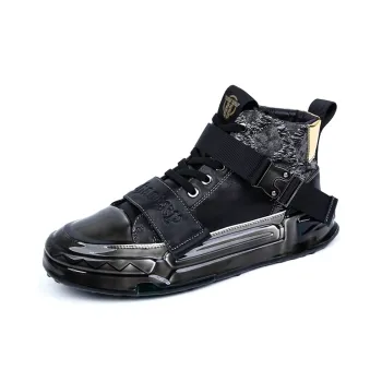 Paladin Height Increasing Wear Resistant Slip Resistant High Top Skateboard Shoes Men's Black