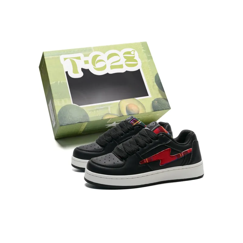 T628 Lightning Puffy Shoes Slip Resistant, Abrasion Resistant, Lightweight Low Top Skateboard Shoes Unisex-16