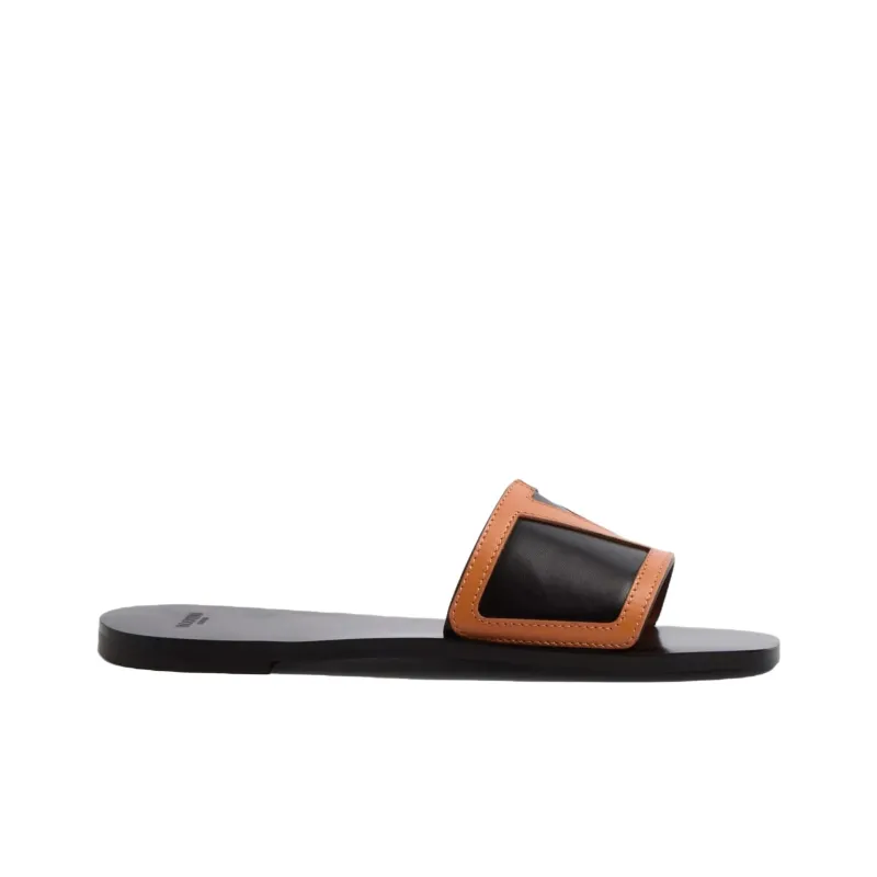 Valentino Slide Slippers Women's Black Brown-1