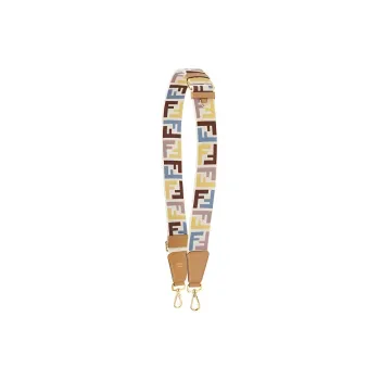 FENDI Polyester, Calfskin, Metal Shoulder Straps Women's Brown