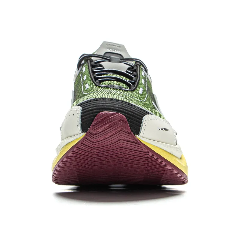 LiNing Cushioning Reflective Rebound Low Top Running Shoes Men's Green Black Yellow-4