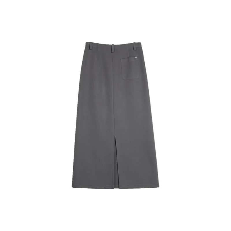 ELLE Casual Long Skirts Women's Medium Gray-1