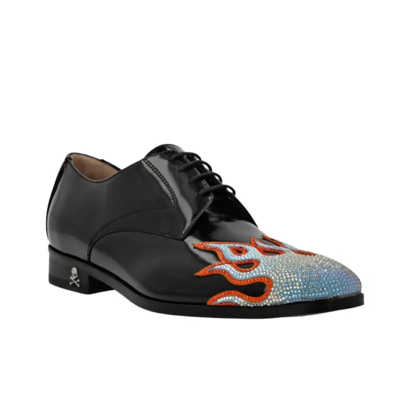 PHILIPP PLEIN Strass Flame Casual Shoes Men's Black-2