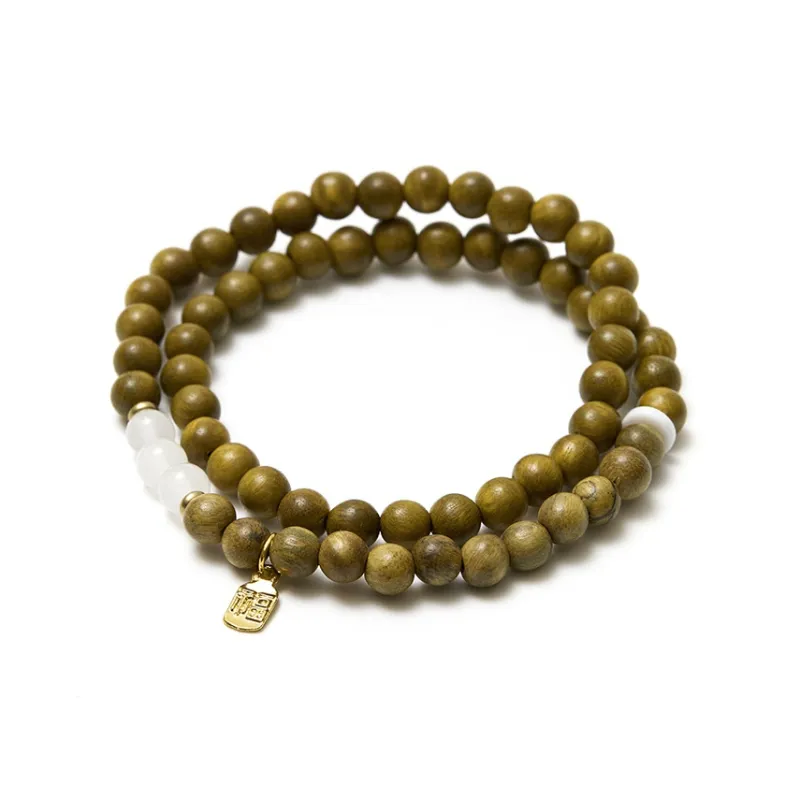 Bluish Reverie Green Sandalwood Bracelets Unisex-2