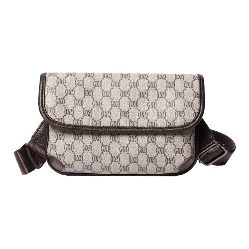 KONADCT PU Shoulder Bag, Crossbody Bag Regular Unisex Khaki/Checkered Black/Monogram/Gray/Woven Black-33