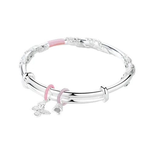 Fu Ru Ji Niche Luxury Advanced Sensory Flower Wealth Zodiac Year Red String Solid Hand Accessory Bangles Women's