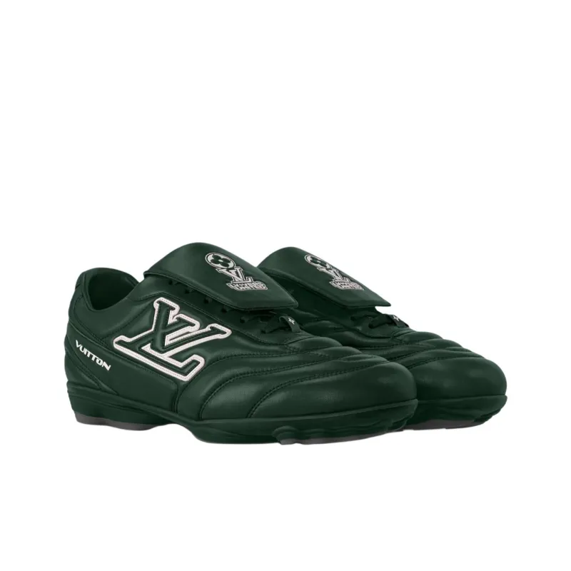 LOUIS VUITTON LV Footprint Soccer 2025 Spring Summer Men's Collection, Soccer Shoes Low Top Casual Shoes Men's Green-2