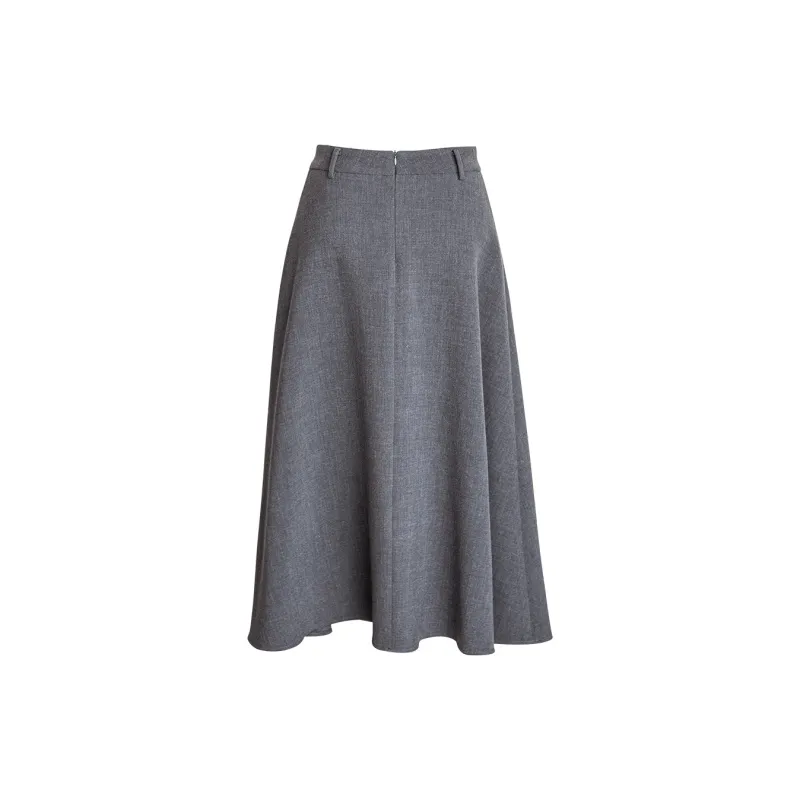 ROEYSHOUSE Casual Long Skirts Women's Gray-1