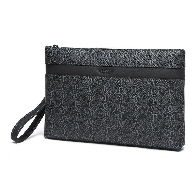 SEPTWOLVES Cow Leather Clutch Men's Black-1