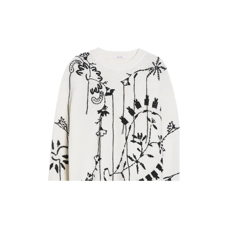 MaxMara Embroidered Crewneck Long Sleeved Dress-5