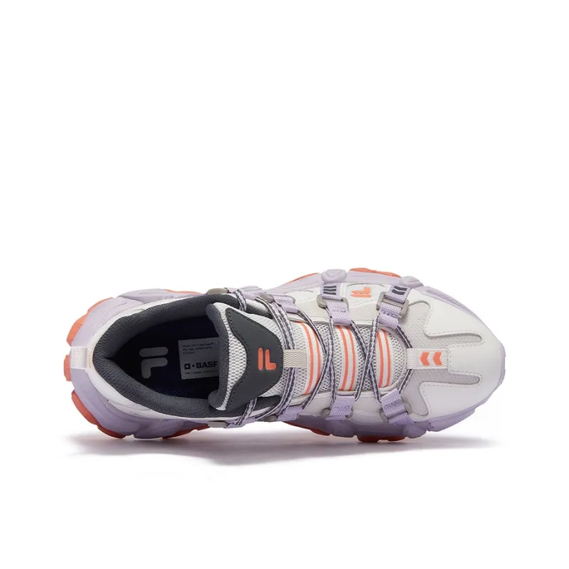 FILA FUSION EXOCET Slip-Resistant Low-Top Casual Shoes Women's White Sand Gray Fragrant Snow-3