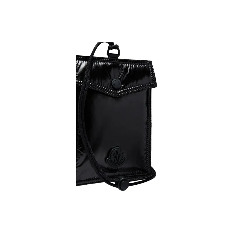 Moncler Polyamide With Cow Leather One Shoulder Crossbody Cell Phone Pouch Regular Unisex Black-2