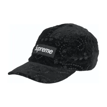 Supreme Velvet Paisley Camp Cap