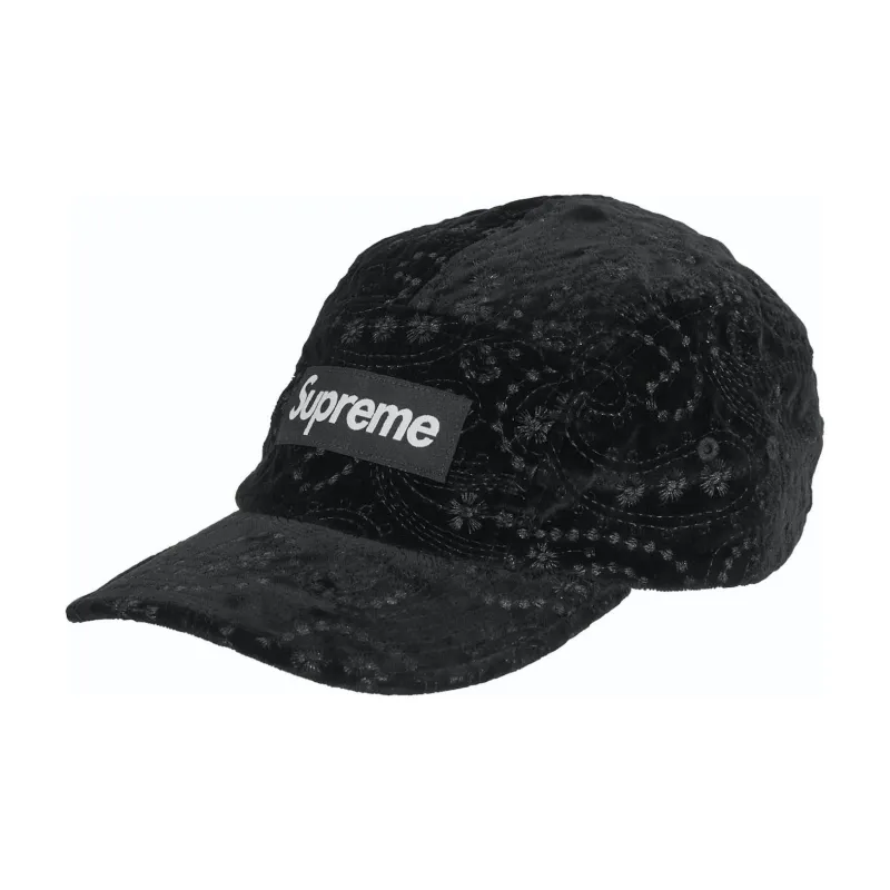 Supreme Velvet Paisley Camp Cap-0