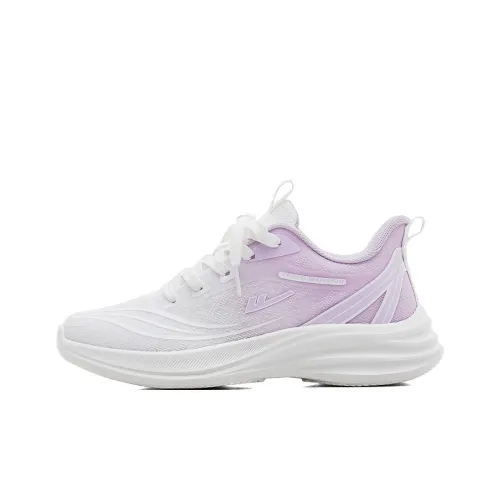 Warrior Anti Slip And Wear Resistant Rebound Low Top Long Distance Running Running Shoes Women's White Purple