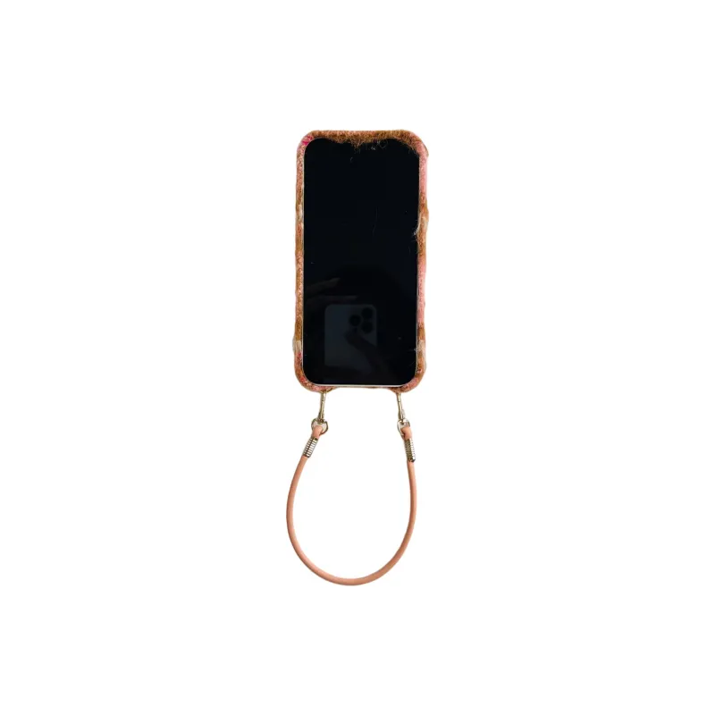 Wei Xin Plush Material Flannelette Plaid Lanyard Phone Cases Compatible With IPhone 16/15 Pro Max/Apple 13/14 Pro/Max-2