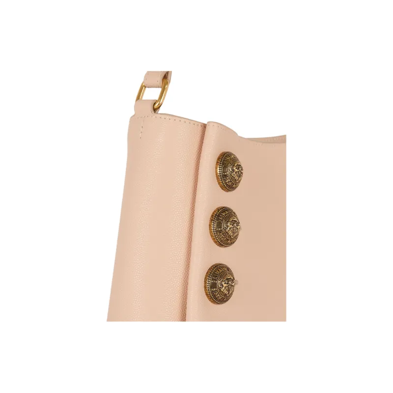 BALMAIN Grained Calfskin Shoulder Bag Women's Light Umber-5
