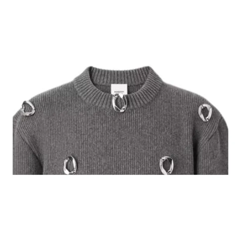 Burberry FW22 Cashmere Sweater Men's Gray-3