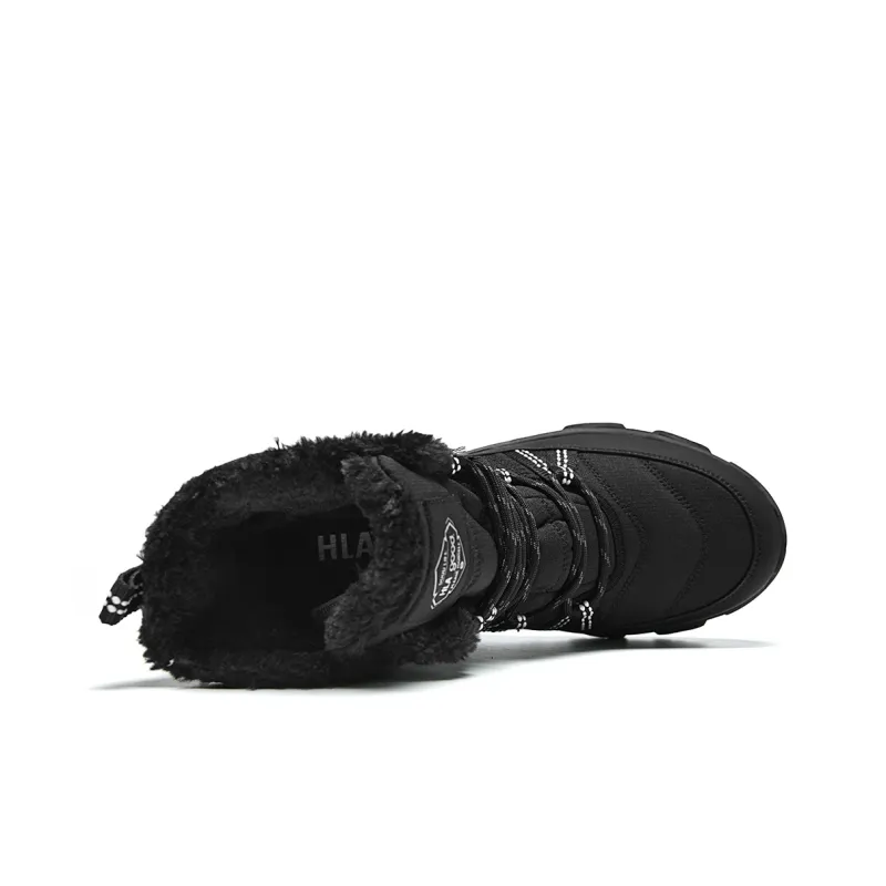 HLA Snow Boots Men Black, Beige-2