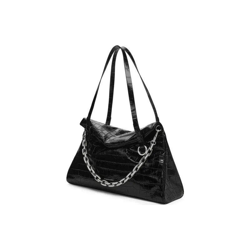 CHARLES&KEITH PU Shoulder Bag Large Size Women's Noir Black-1